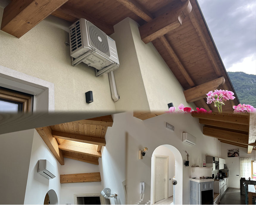 Intérieur et extérieur d'une maison à Feltre Split and Storage system