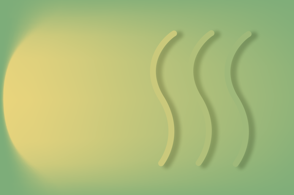 Graphisme de lignes d’eau chaude sur fond vert, l’eau chaude toujours prête