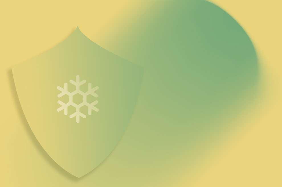 CONSOLE 3 : fini les frissonnements, bouclier et symbole de glace stylisés